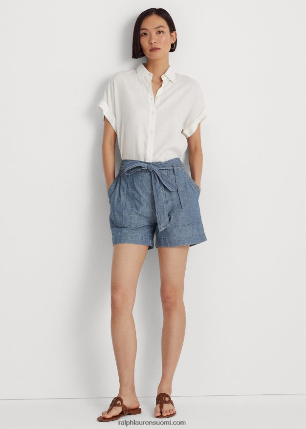 Ralph Lauren naiset vyö chambray lyhyt 0Z24ZR4017 beryllinsininen pesu