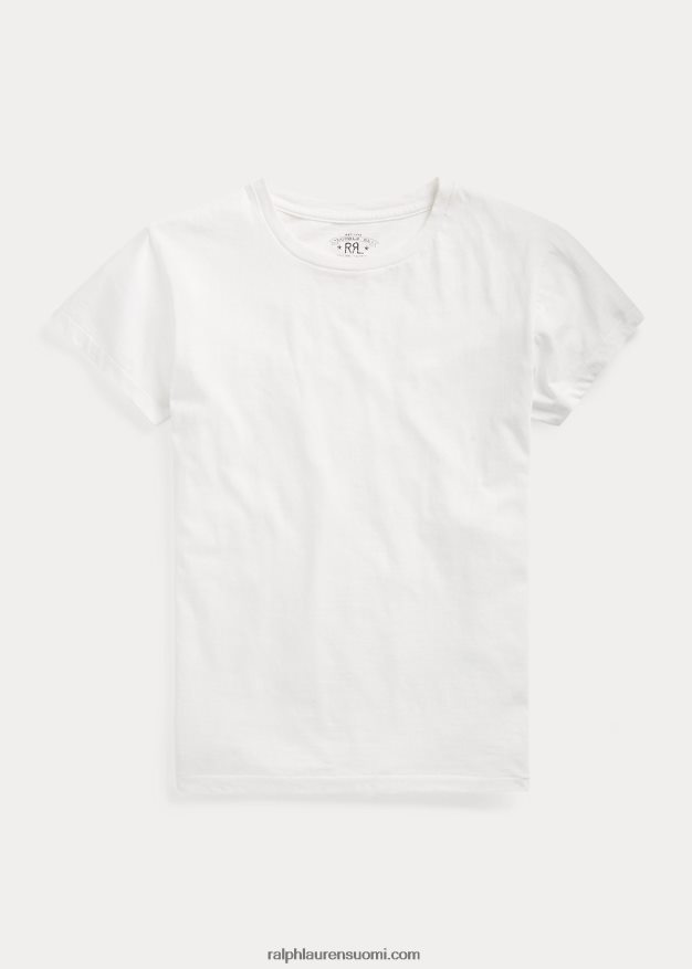 Ralph Lauren naiset crewneck-t-paita puuvillatrikoosta 0Z24ZR9381 valkoinen