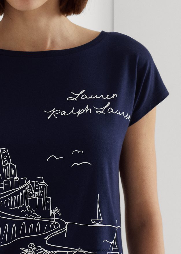 Ralph Lauren naiset graafinen trikoopaita 0Z24ZR3972 hienostunut laivasto