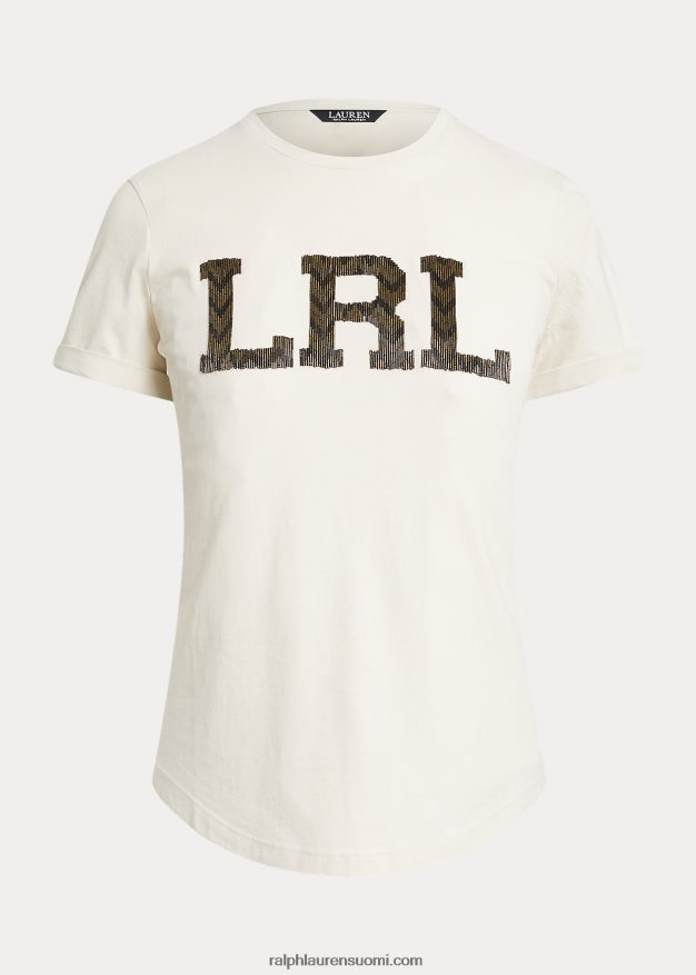 Ralph Lauren naiset helmilogollinen trikoopaita 0Z24ZR9511 luonnollinen kerma