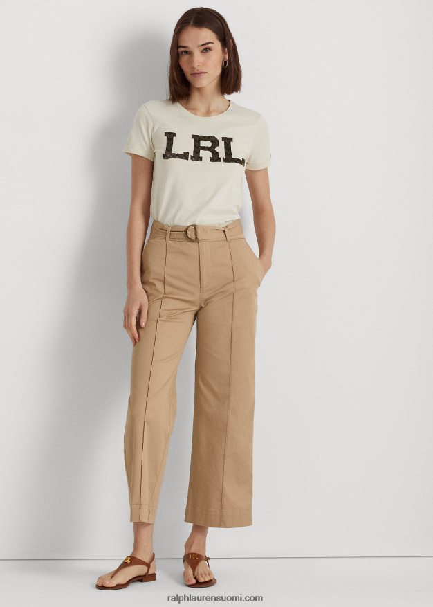 Ralph Lauren naiset helmilogollinen trikoopaita 0Z24ZR9511 luonnollinen kerma