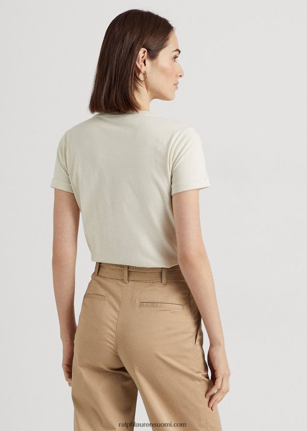 Ralph Lauren naiset helmilogollinen trikoopaita 0Z24ZR9511 luonnollinen kerma