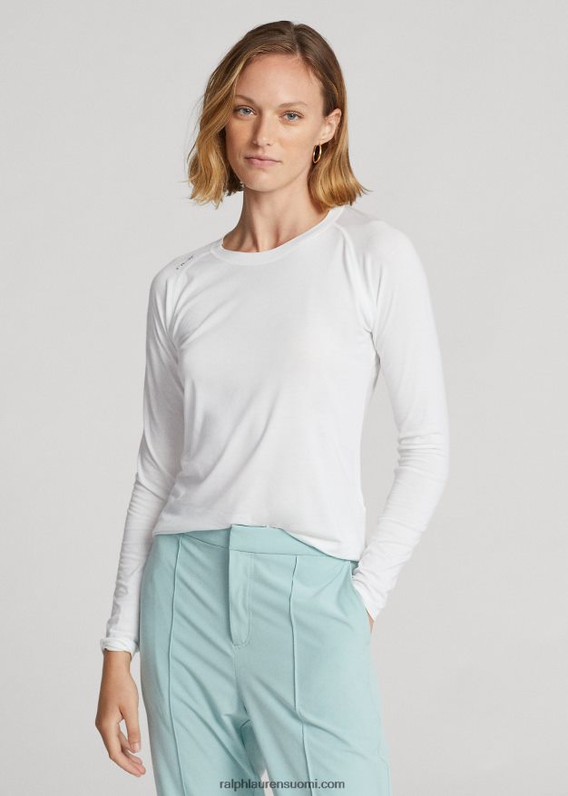 Ralph Lauren naiset jersey pitkähihainen t-paita 0Z24ZR3714 keraaminen valkoinen