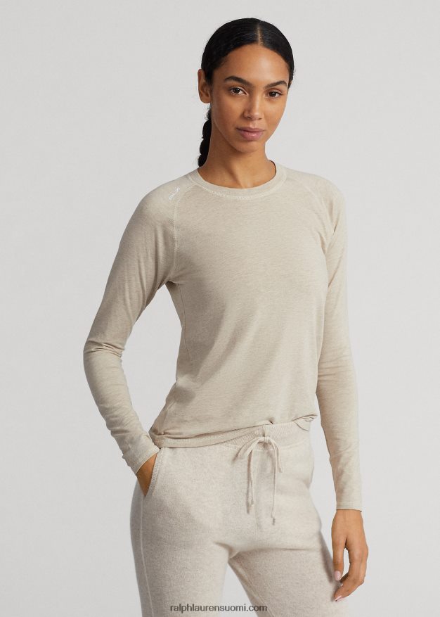 Ralph Lauren naiset jersey pitkähihainen t-paita 0Z24ZR3715 hiekka kanerva