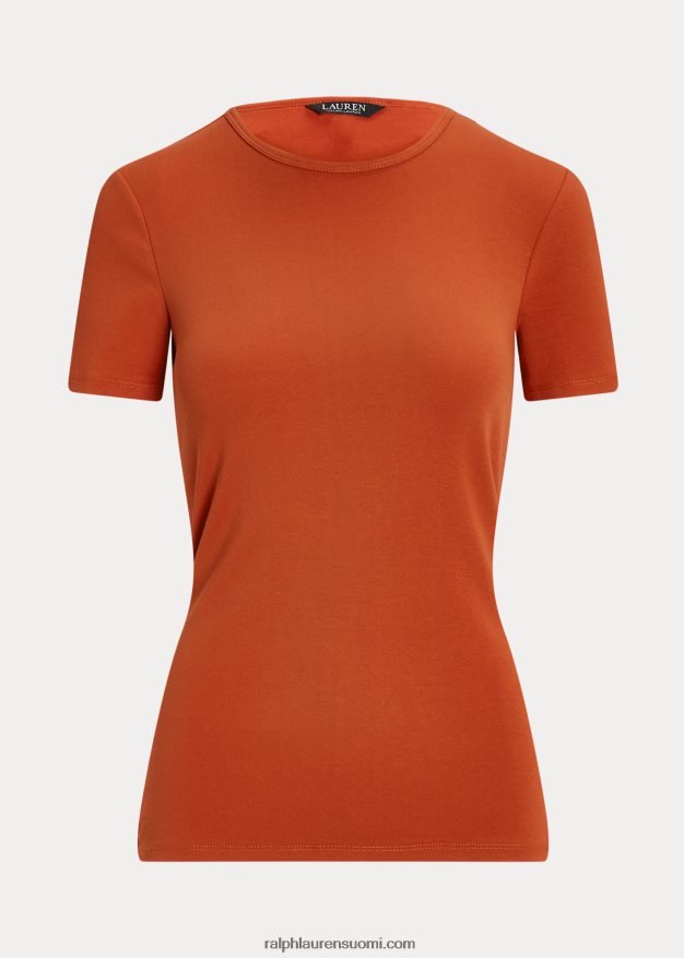 Ralph Lauren naiset joustava puuvillainen t-paita 0Z24ZR3990 punainen aurinkokivi