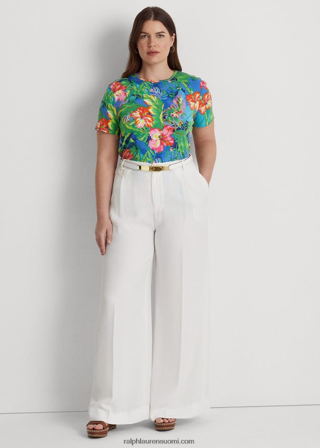 Ralph Lauren naiset kukkakuvioinen joustava puuvillapaita 0Z24ZR4529