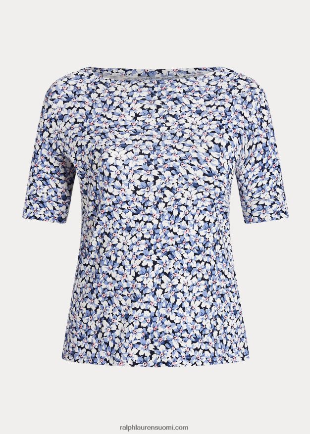 Ralph Lauren naiset kukkakuvioinen joustava puuvillapaita 0Z24ZR4604