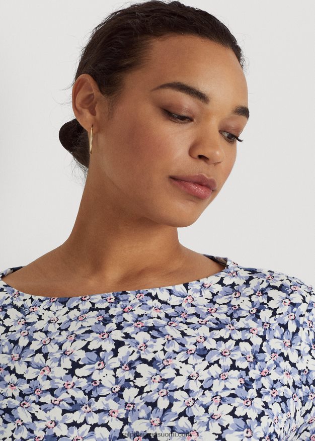 Ralph Lauren naiset kukkakuvioinen joustava puuvillapaita 0Z24ZR4604