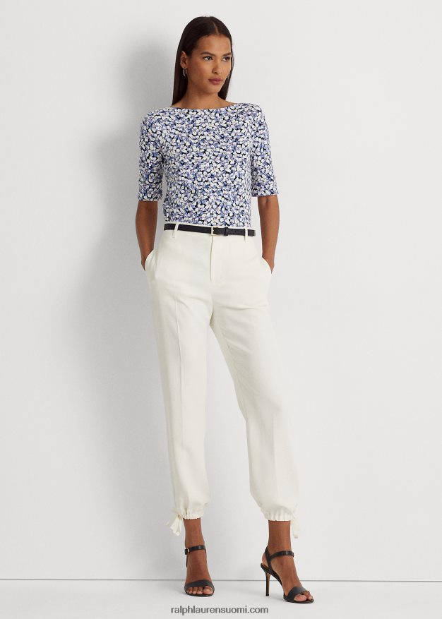 Ralph Lauren naiset kukkakuvioinen joustava puuvillapaita 0Z24ZR9470