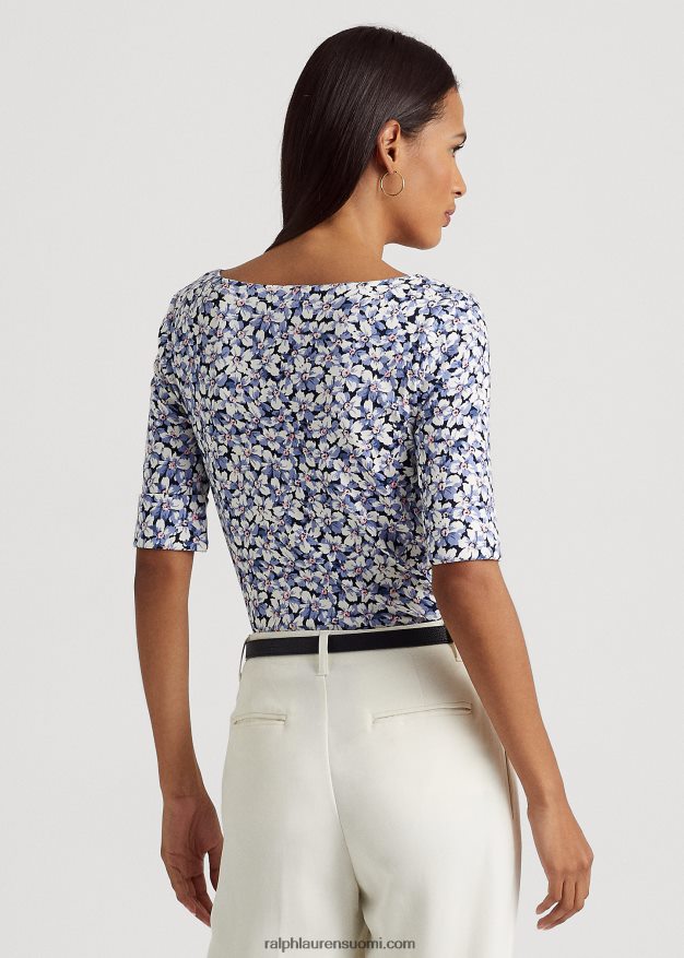 Ralph Lauren naiset kukkakuvioinen joustava puuvillapaita 0Z24ZR9470