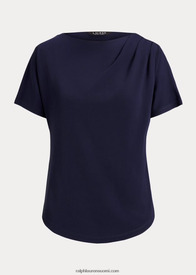 Ralph Lauren naiset laskostettu stretch-jersey-paita 0Z24ZR3946 hienostunut laivasto