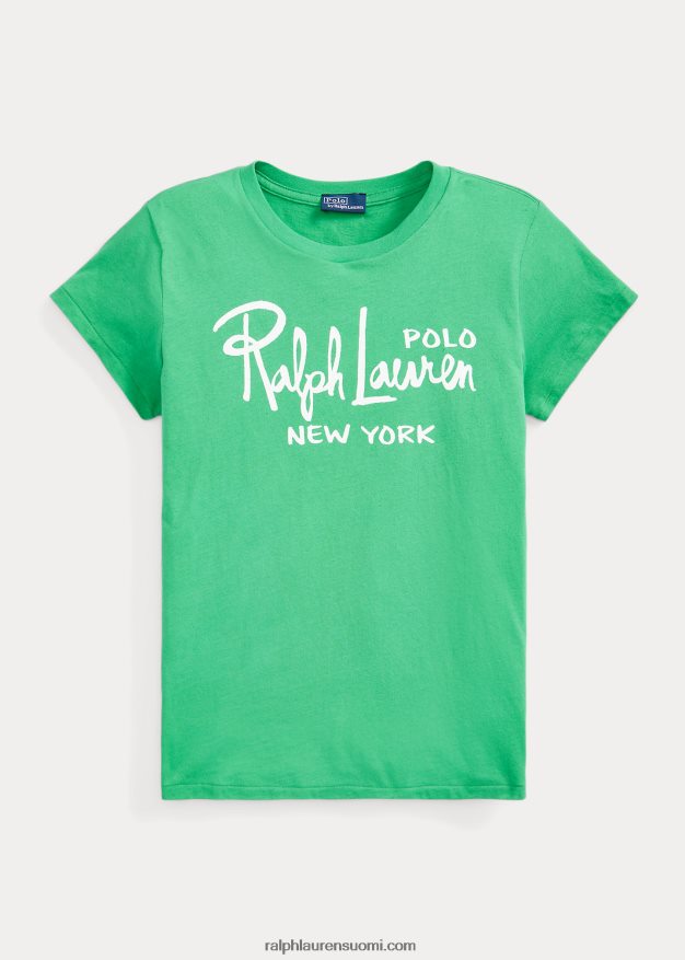 Ralph Lauren naiset logollinen puuvillajersey-t-paita 0Z24ZR2937 kesä smaragdi
