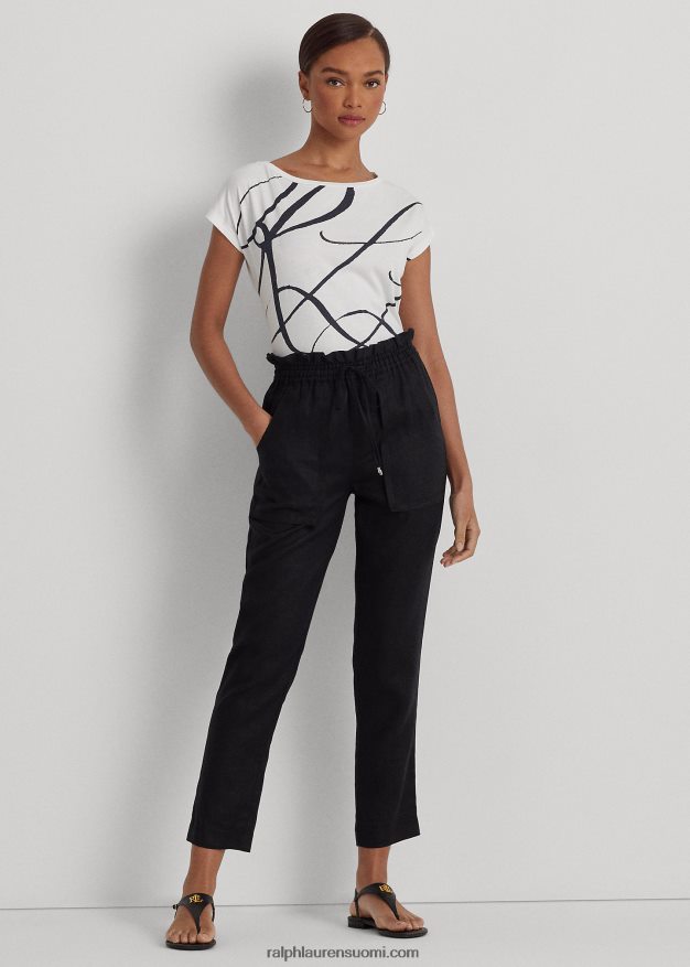 Ralph Lauren naiset logoprintti puuvillasekoitetta toppi 0Z24ZR4246 valkoinen