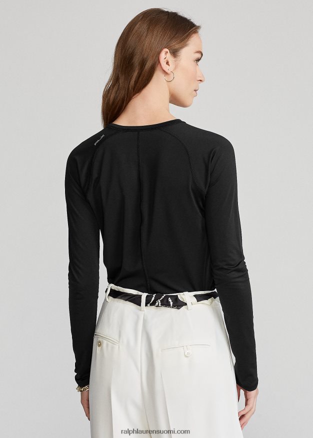 Ralph Lauren naiset performance jersey pitkähihainen t-paita 0Z24ZR3762 musta