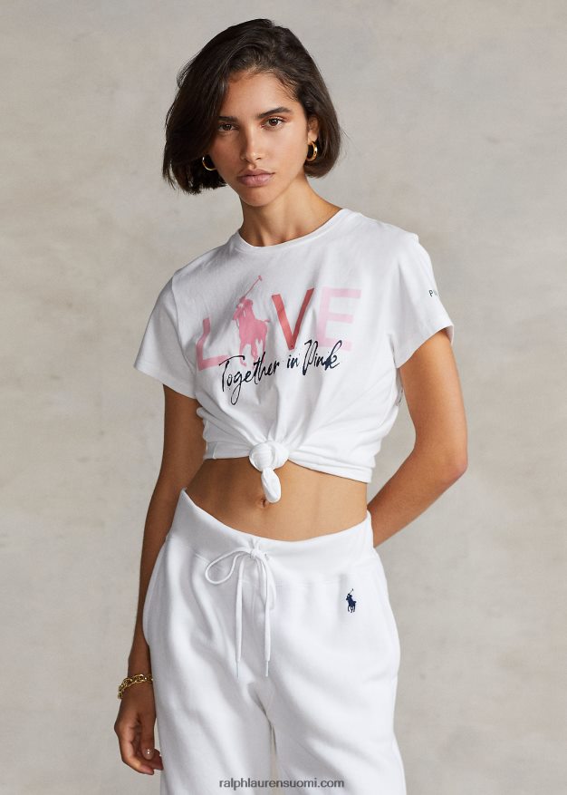 Ralph Lauren naiset pinkki poni puuvillainen crewneck T-paita 0Z24ZR3435