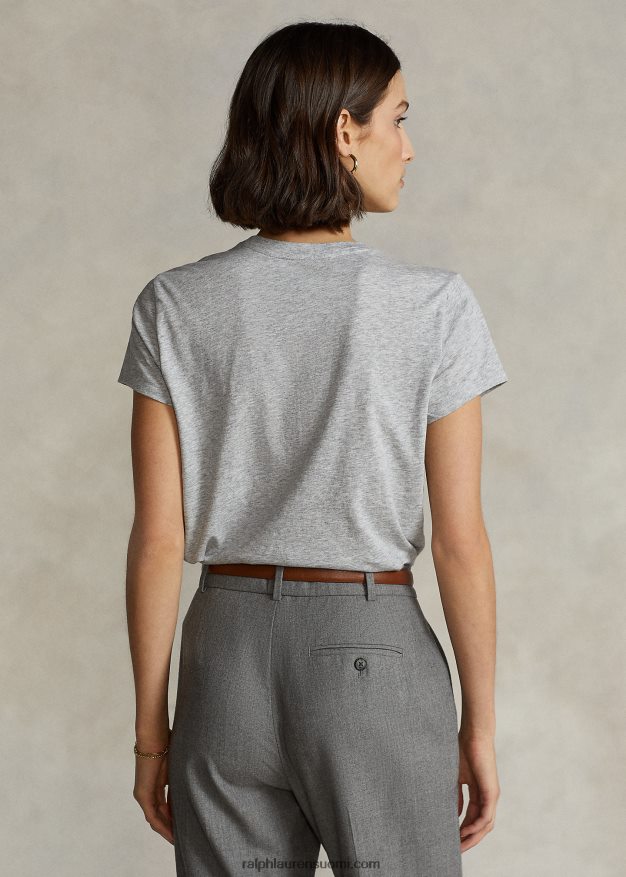 Ralph Lauren naiset puuvillainen crewneck T-paita 0Z24ZR4748 mukulakivikanerva