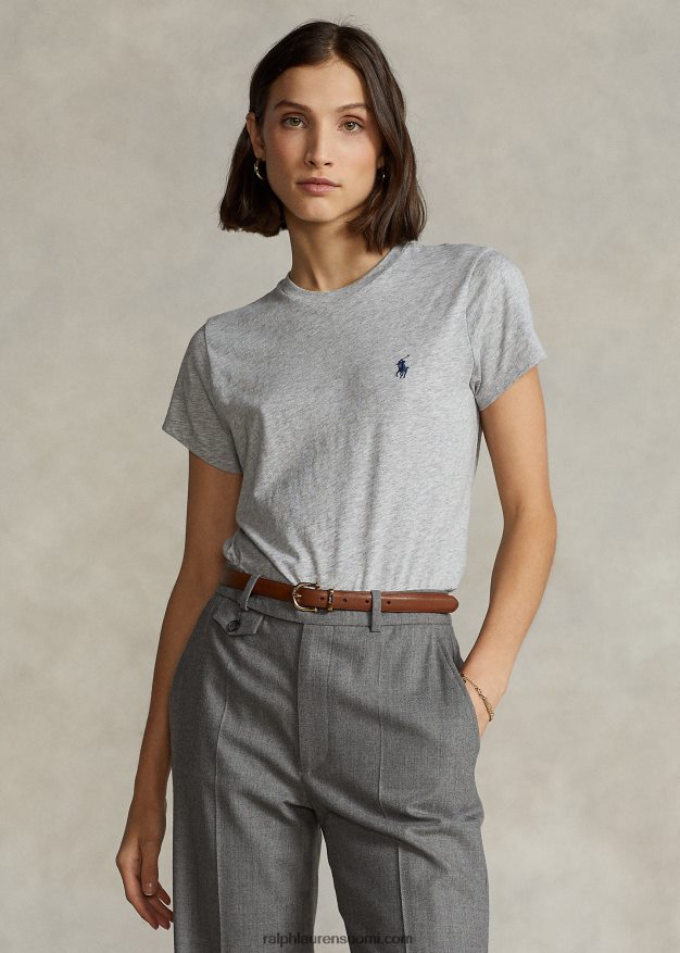 Ralph Lauren naiset puuvillainen crewneck T-paita 0Z24ZR4748 mukulakivikanerva