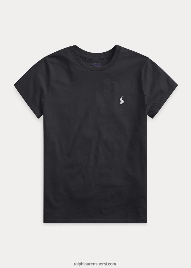 Ralph Lauren naiset puuvillainen crewneck T-paita 0Z24ZR4749 musta
