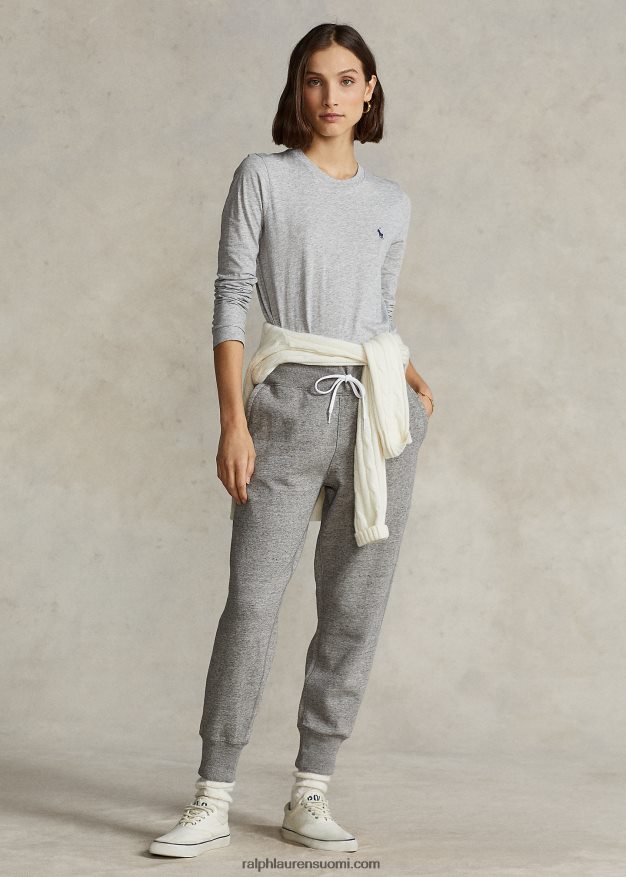 Ralph Lauren naiset puuvillajersey pitkähihainen t-paita 0Z24ZR4746 mukulakivikanerva