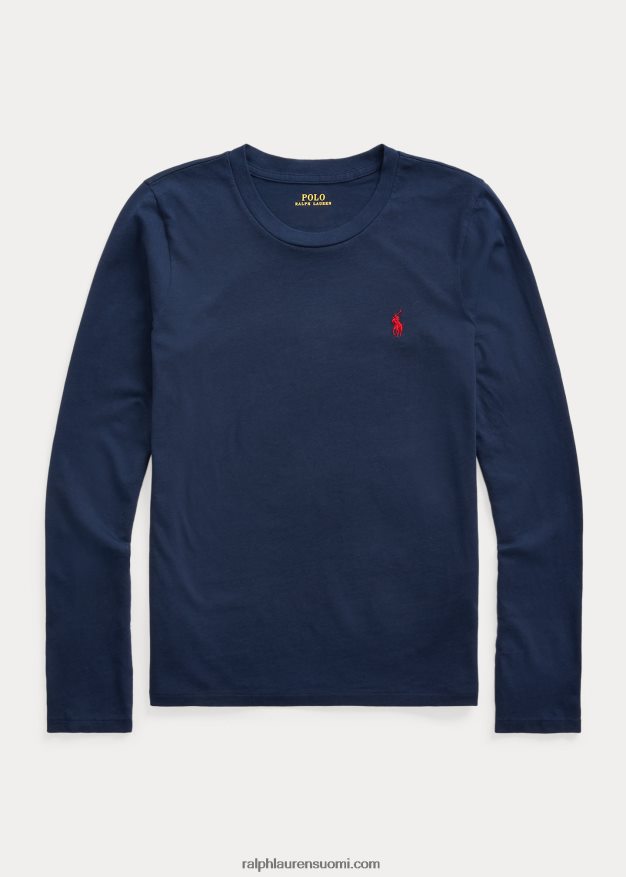 Ralph Lauren naiset puuvillajersey pitkähihainen t-paita 0Z24ZR4747 risteilylaivasto