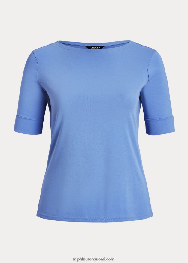 Ralph Lauren naiset puuvillasekoiteinen venepääntie 0Z24ZR4636 sininen sumu