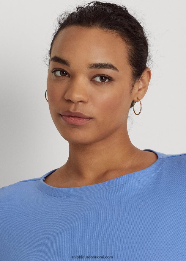 Ralph Lauren naiset puuvillasekoiteinen venepääntie 0Z24ZR4636 sininen sumu