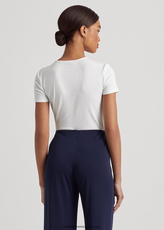 Ralph Lauren naiset puuvillasekoitettu t-paita 0Z24ZR4255 valkoinen