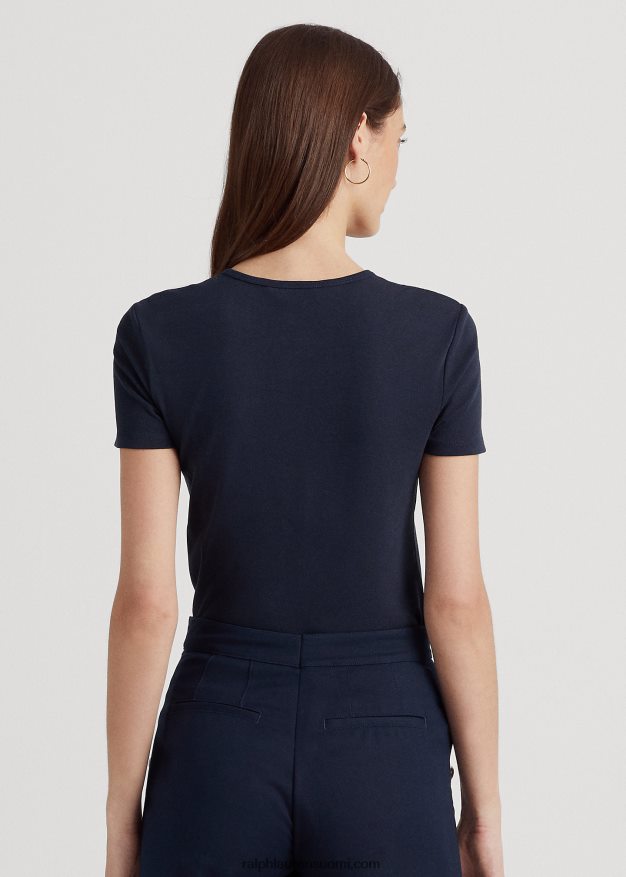 Ralph Lauren naiset puuvillasekoitettu t-paita 0Z24ZR4256 laivasto