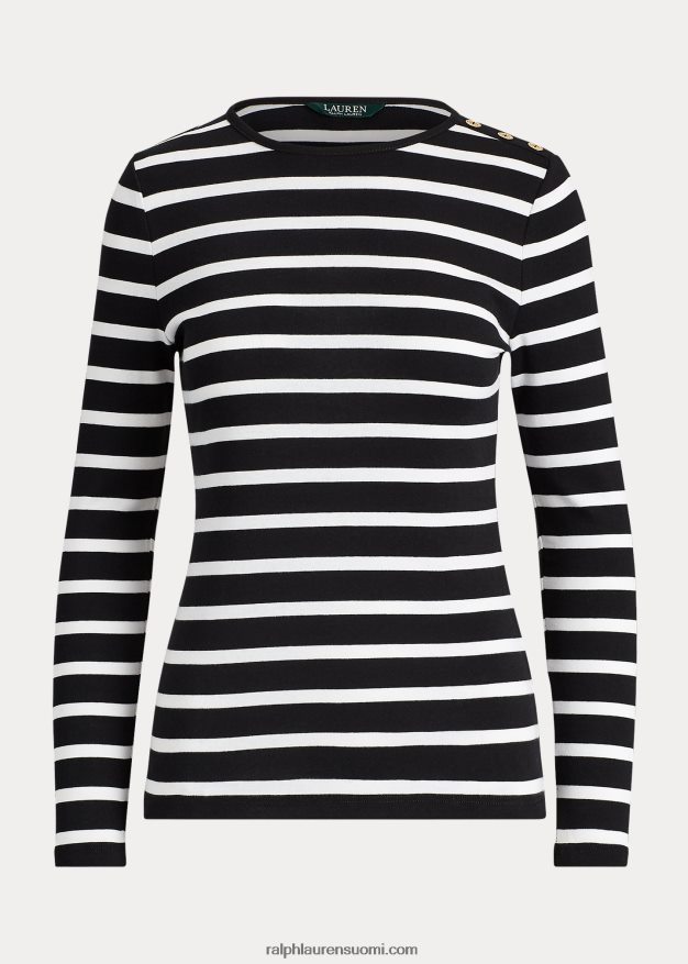 Ralph Lauren naiset raidallinen nappi-olkapäällinen 0Z24ZR4268