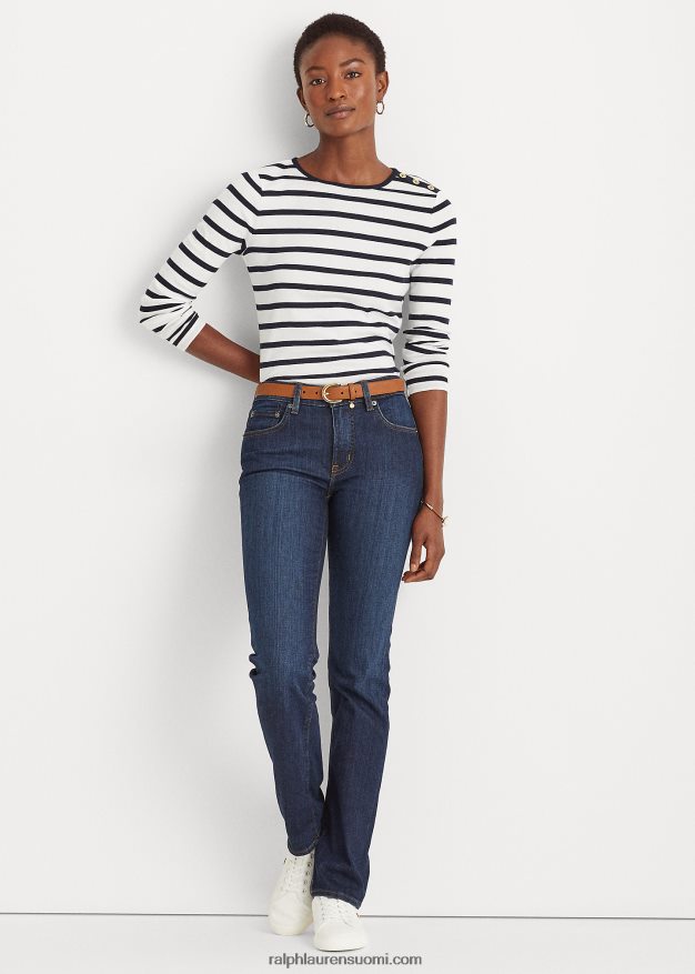 Ralph Lauren naiset raidallinen nappi-olkapäällinen 0Z24ZR4269