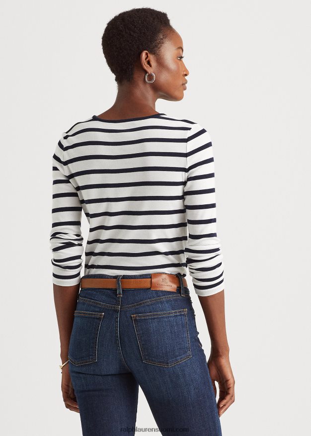 Ralph Lauren naiset raidallinen nappi-olkapäällinen 0Z24ZR4269