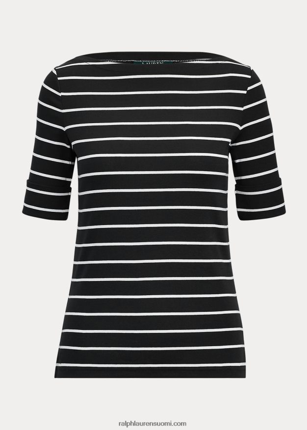 Ralph Lauren naiset raidallinen venepääntie 0Z24ZR4272 musta valkoinen