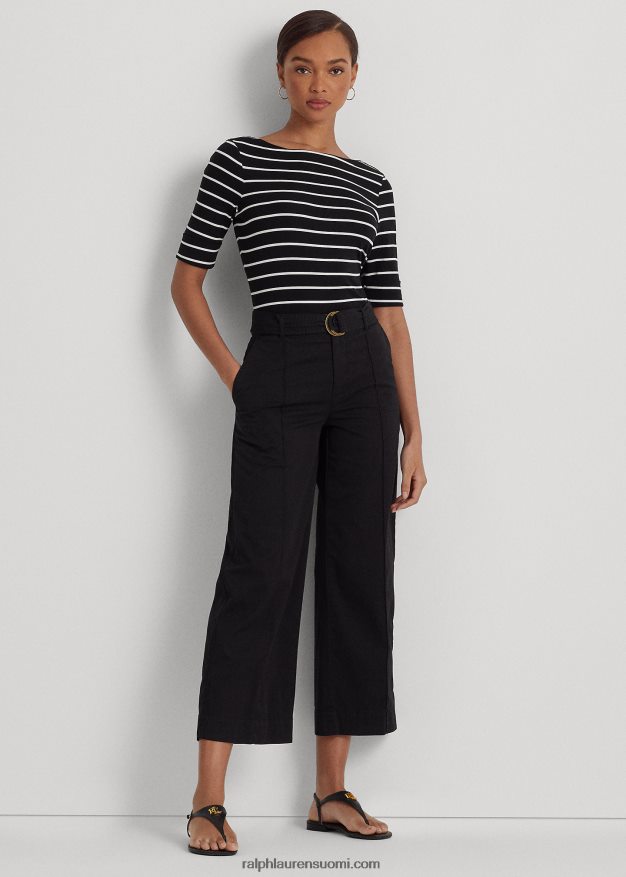 Ralph Lauren naiset raidallinen venepääntie 0Z24ZR4272 musta valkoinen