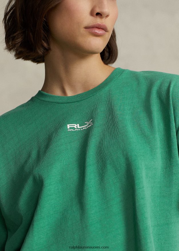 Ralph Lauren naiset rajattu puuvillajersey t-paita 0Z24ZR9173 lautan vihreä