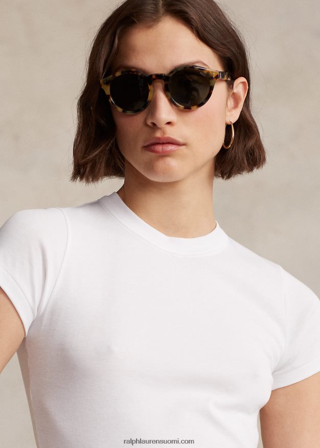 Ralph Lauren naiset resori puuvillainen t-paita 0Z24ZR2873 valkoinen