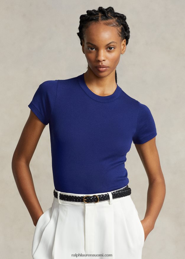 Ralph Lauren naiset resori puuvillainen t-paita 0Z24ZR2877 syksy kuninkaallinen