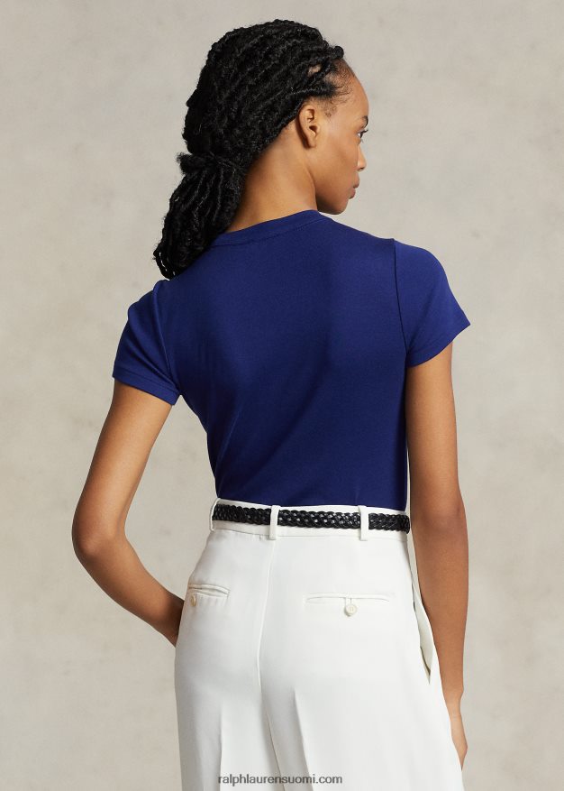 Ralph Lauren naiset resori puuvillainen t-paita 0Z24ZR2877 syksy kuninkaallinen