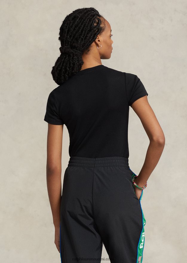 Ralph Lauren naiset resori puuvillainen t-paita 0Z24ZR2879 musta