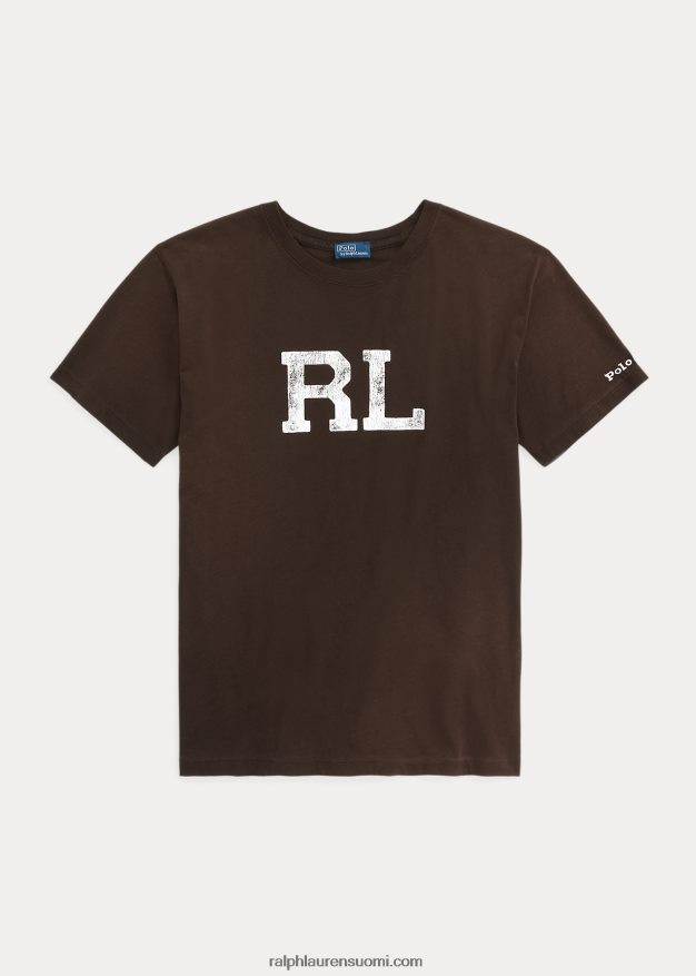 Ralph Lauren naiset rl logo jersey t-paita 0Z24ZR3158 antiikki ruskea