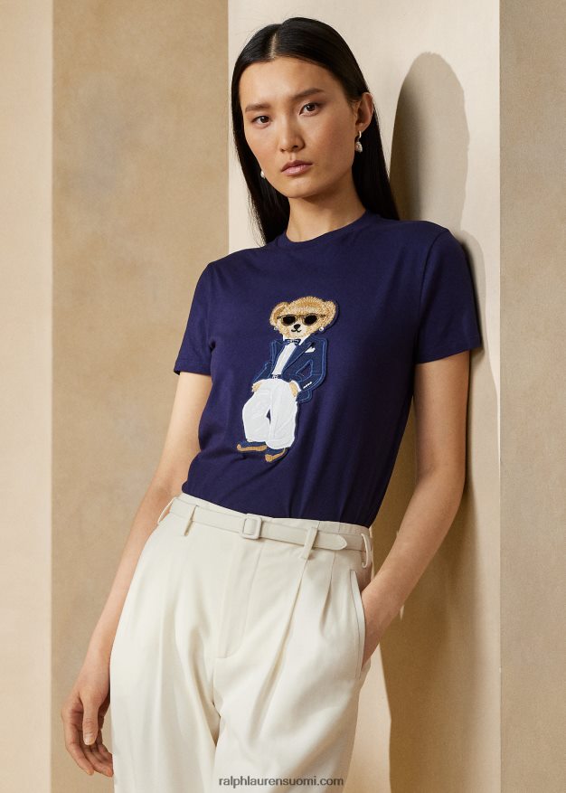 Ralph Lauren naiset smokki poolokarhu puuvillat-paita 0Z24ZR3482 lux laivasto