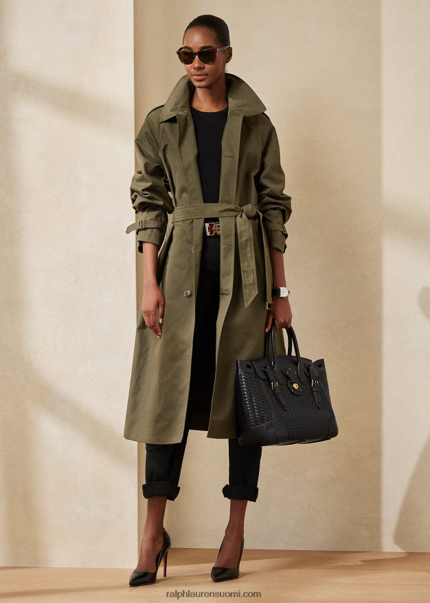 Ralph Lauren naiset Lysander-puuvillatakki 0Z24ZR9288 jäkälänvihreä