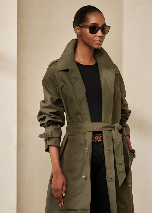 Ralph Lauren naiset Lysander-puuvillatakki 0Z24ZR9288 jäkälänvihreä