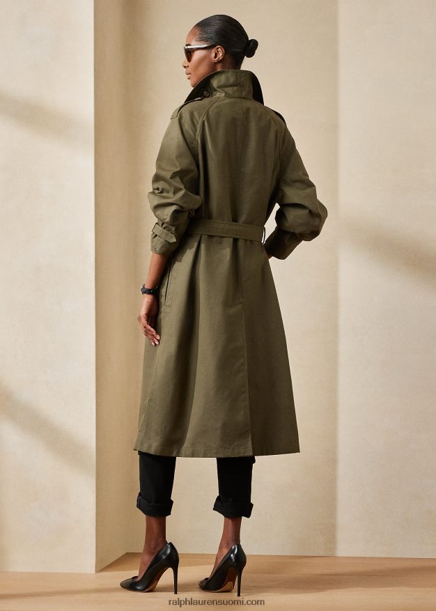 Ralph Lauren naiset Lysander-puuvillatakki 0Z24ZR9288 jäkälänvihreä