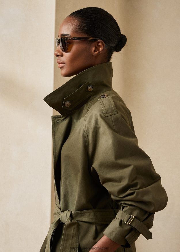 Ralph Lauren naiset Lysander-puuvillatakki 0Z24ZR9288 jäkälänvihreä