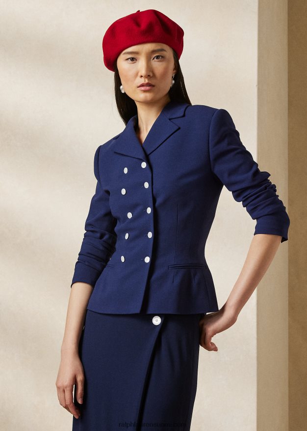 Ralph Lauren naiset Olwen-villainen kreppitakki 0Z24ZR3479 lux laivasto