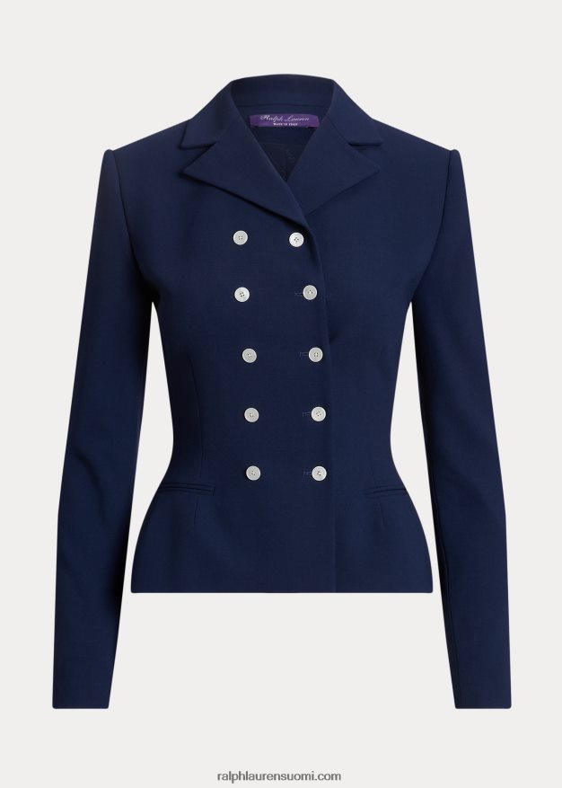 Ralph Lauren naiset Olwen-villainen kreppitakki 0Z24ZR3479 lux laivasto