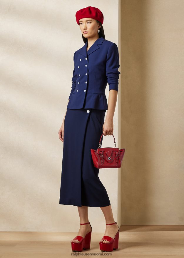 Ralph Lauren naiset Olwen-villainen kreppitakki 0Z24ZR3479 lux laivasto