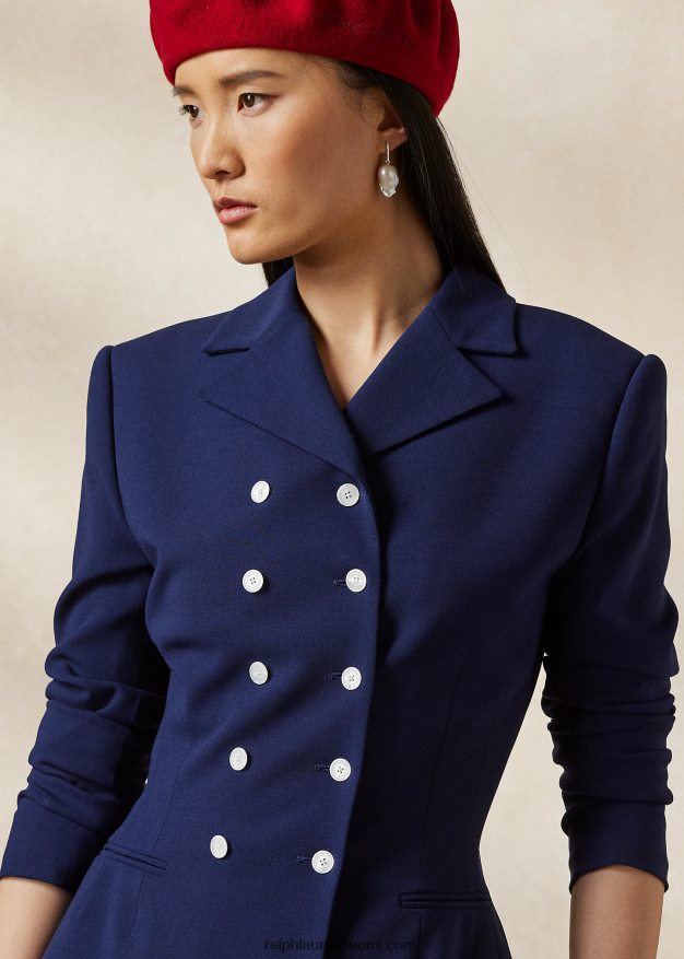 Ralph Lauren naiset Olwen-villainen kreppitakki 0Z24ZR3479 lux laivasto