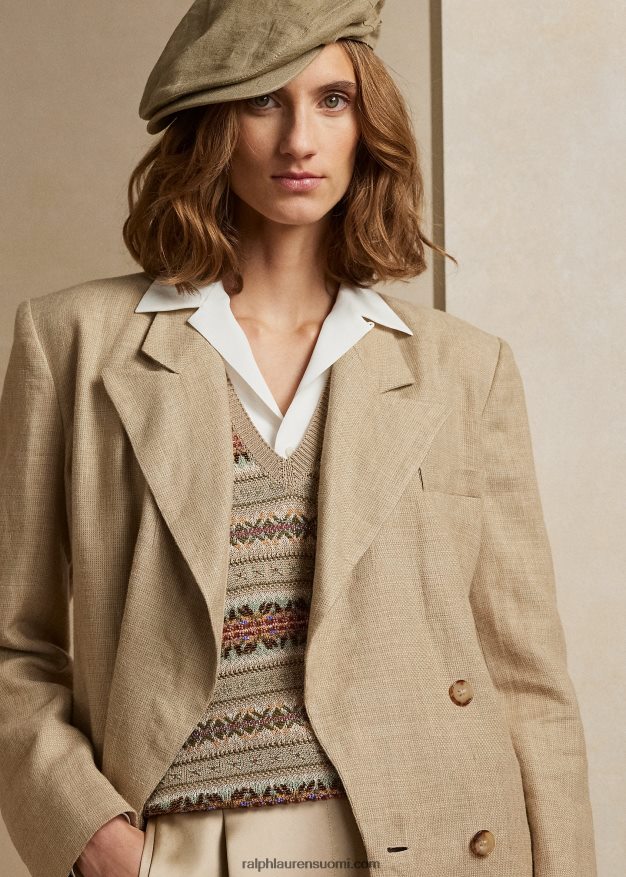 Ralph Lauren naiset antoninen tweed-takki 0Z24ZR3539 rusketus/salvia