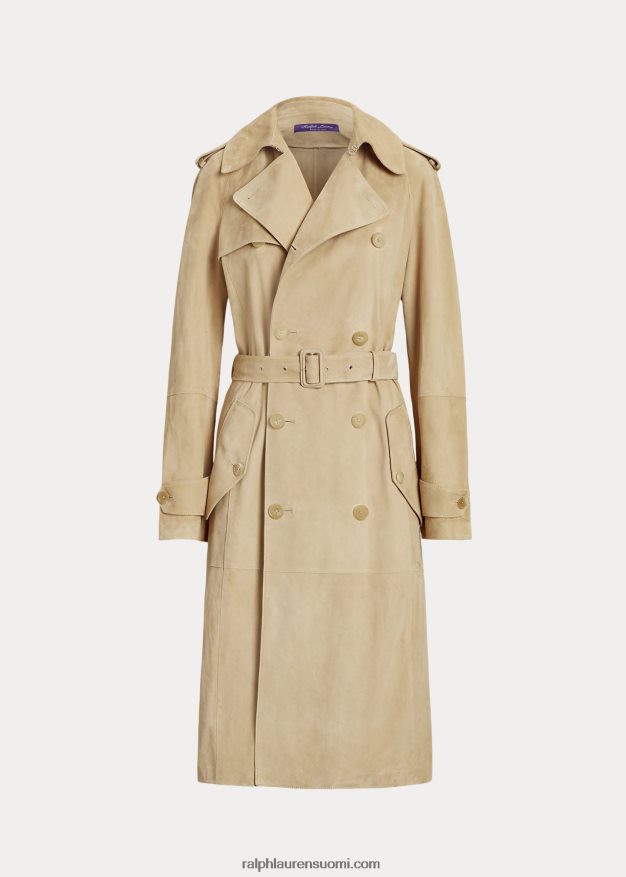 Ralph Lauren naiset baird lampaan-mokkanahka trenssitakki 0Z24ZR3558 vaalea hunaja